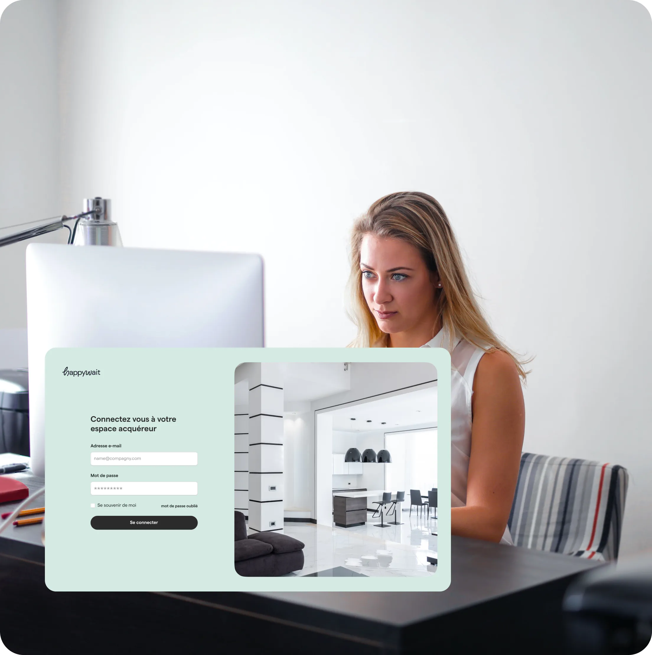 image produit avec une femme au cheveux blond en fond