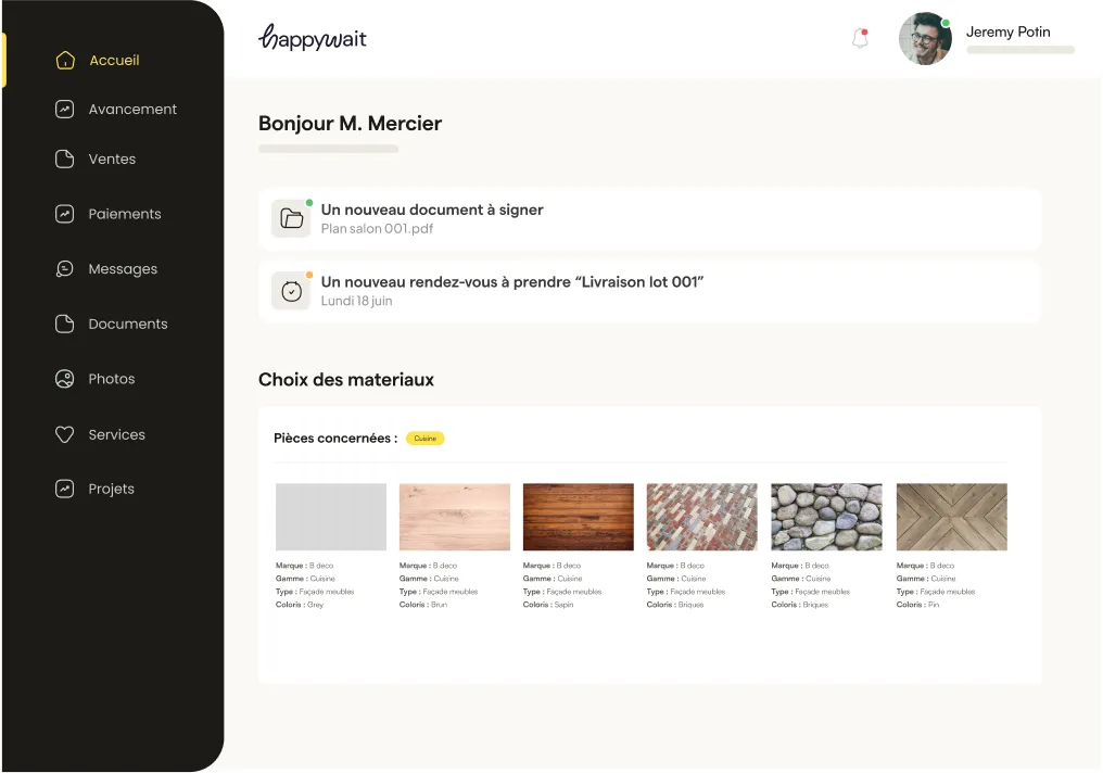 une capture d'écran d'un tableau de bord d'un outil en ligne